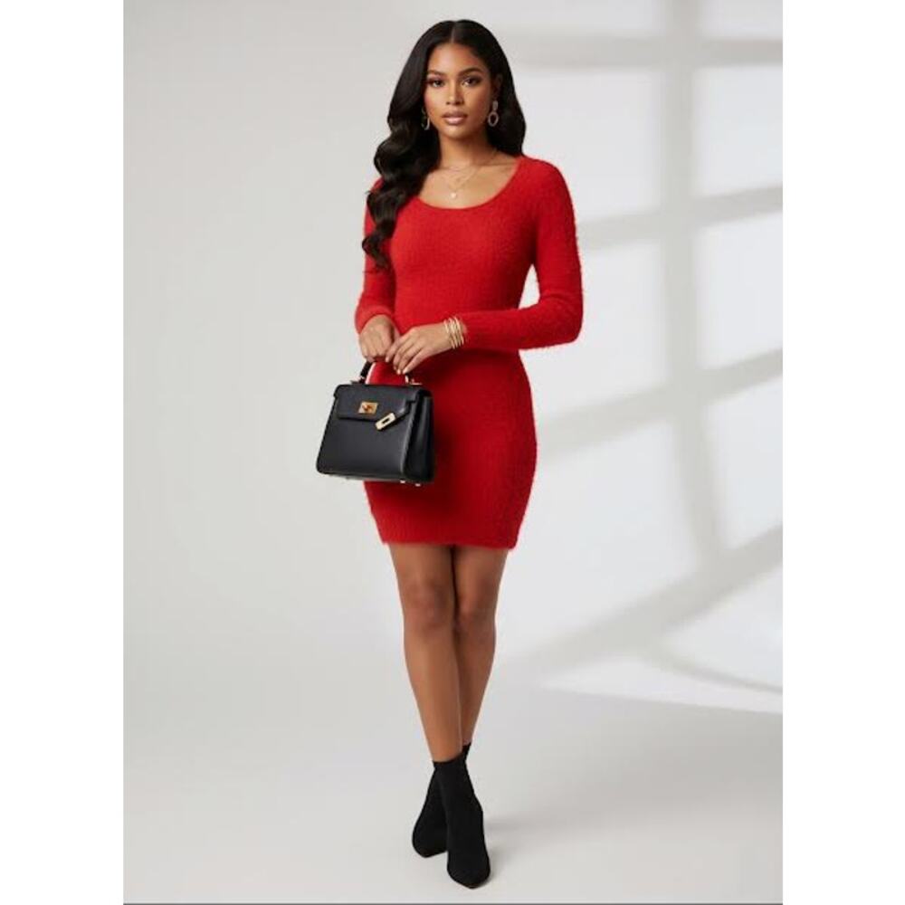 Butter Soft Red Fur Dress
